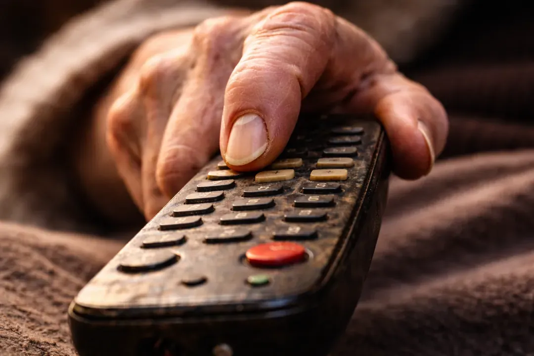 Granny Controls the remote on Japanese New Year's Television