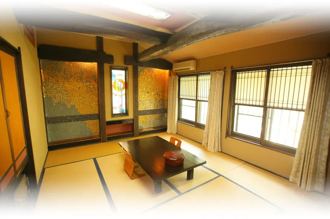 Tatami Mat Room at a traditional ryokan in the Yuya Onsen district in Shinshiro Aichi Japan