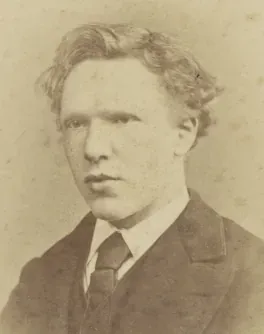 Early photographic portrait of Vincent van Gogh as a young man, wearing a dark jacket and tie.