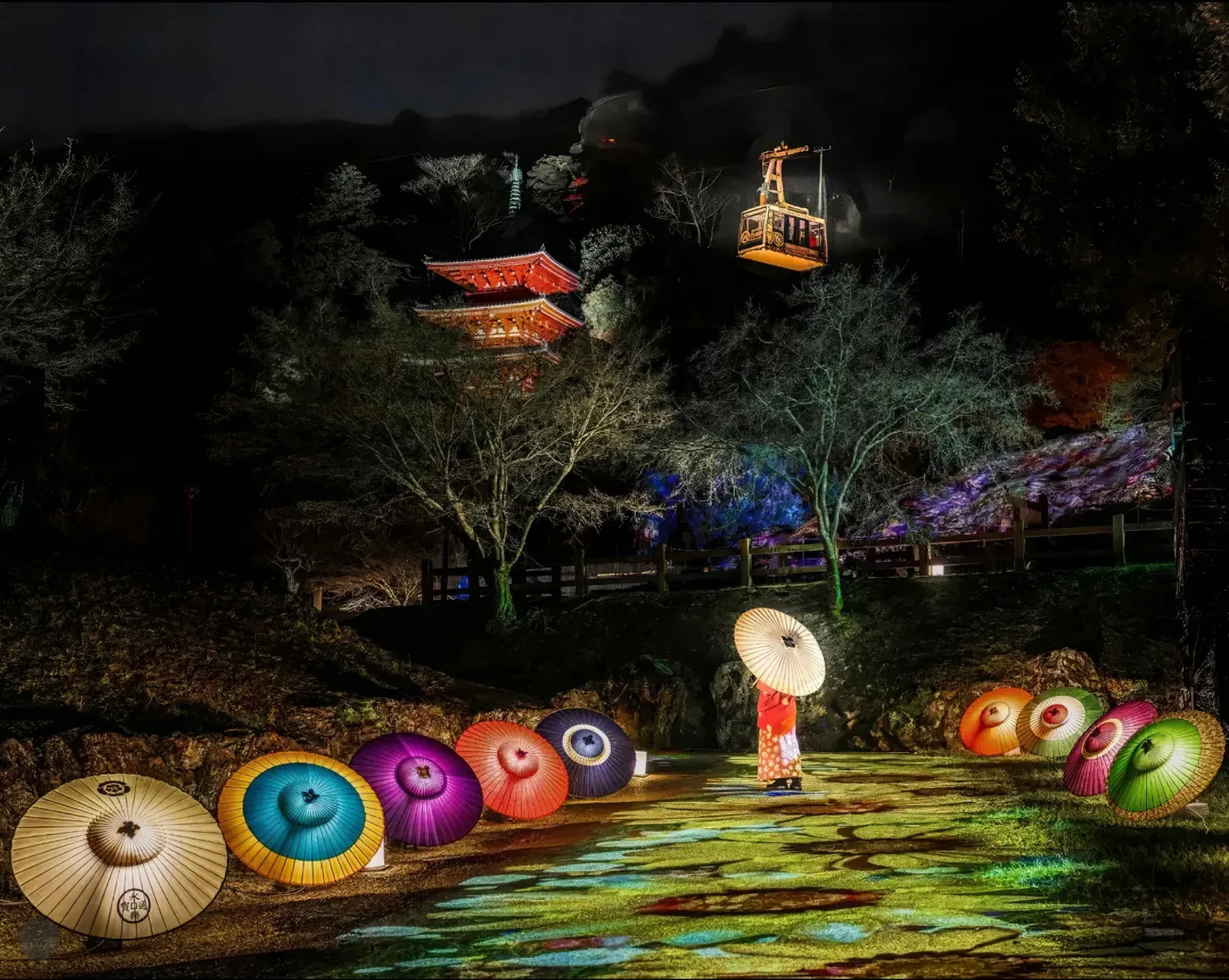 Gifu's Umbrellas, After Dark